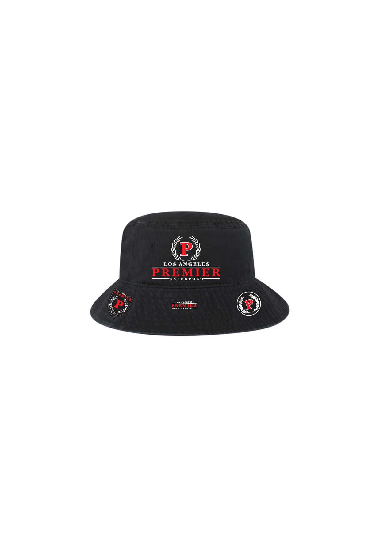 Badge bucket hat black