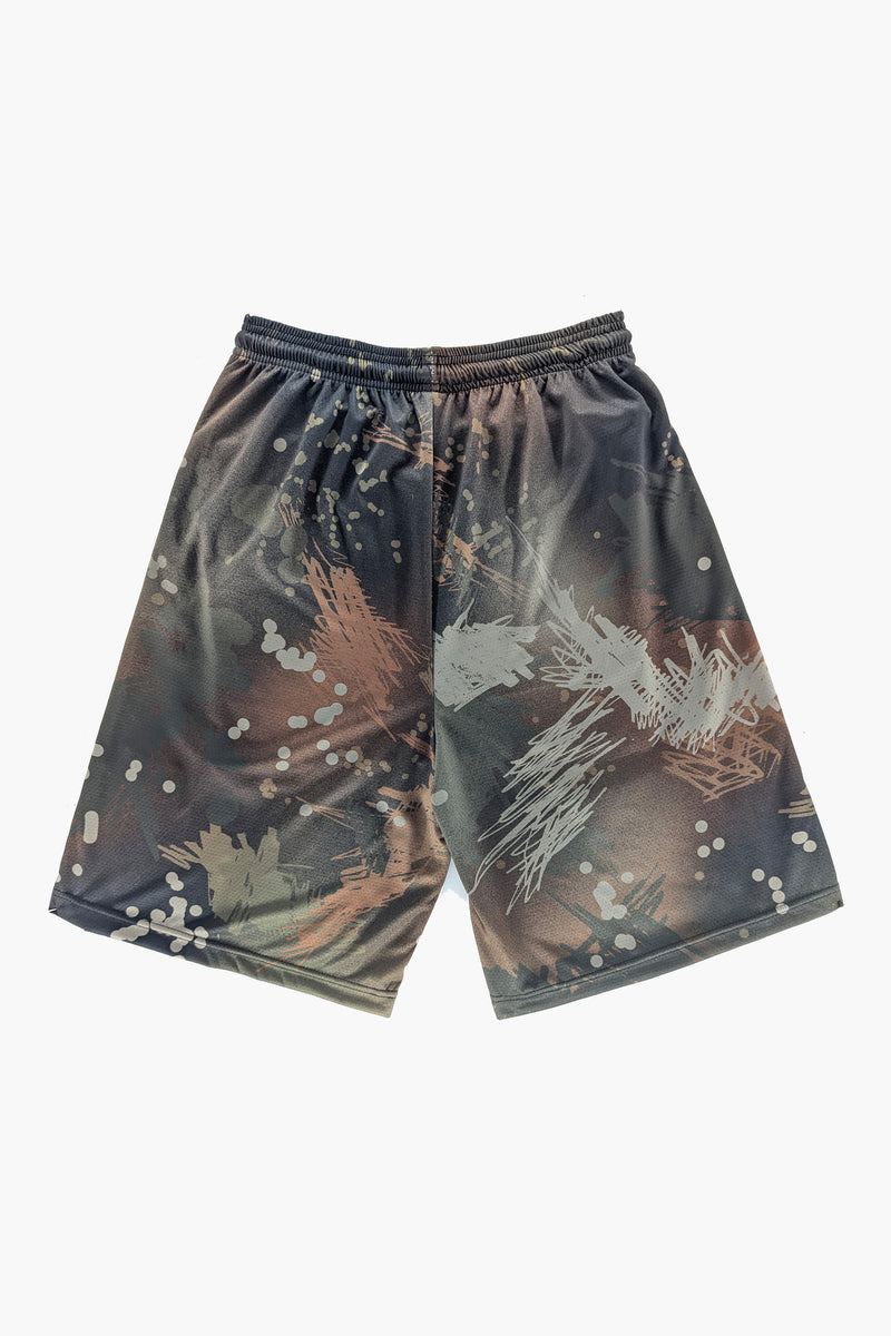 Big Knit Short Scratch Camo Olive SHORTS THE CELECT MENS