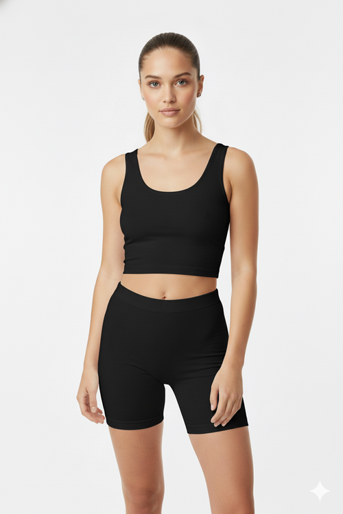 Level Tank Black SHORTS THE CELECT WOMAN