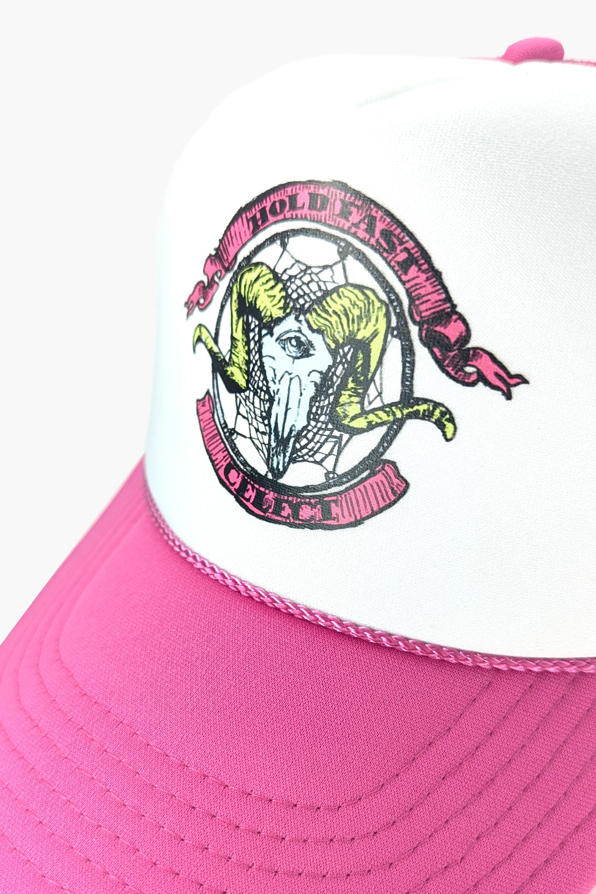Hold Fast Trucker Cap Pink ACCESSORIES | HAT THE CELECT
