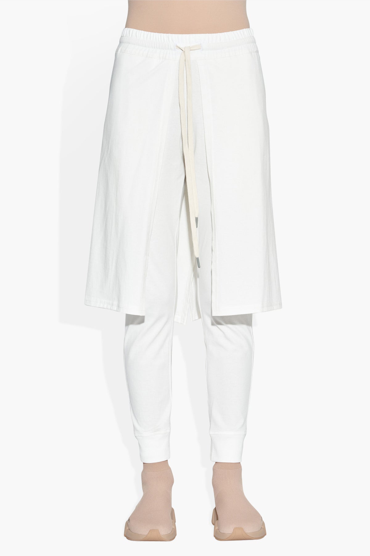 2D Skirt Pant White PANTS | KNIT JOGGER THE CELECT WOMAN