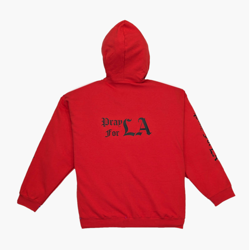 Pray for LA Hoody Red FLEECE | HOODIE THE CELECT MENS