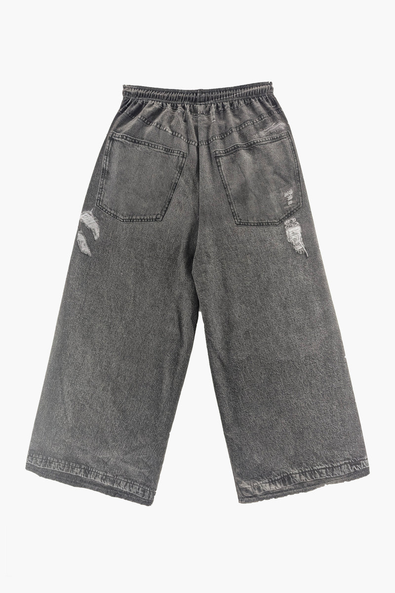 XTRA WIDE PRINTED DENIM PANT SHORTS THE CELECT MENS
