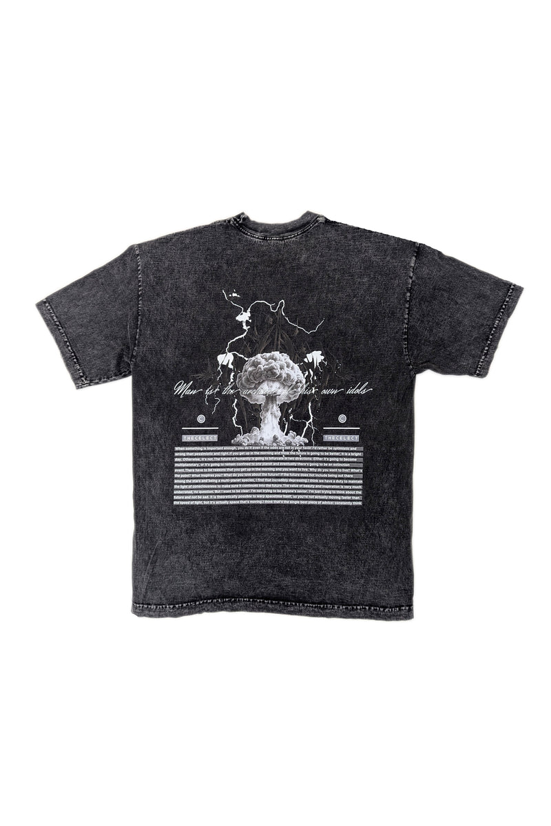 Stare Tee Mineral Wash Black KNITS | GRAPHIC THE CELECT