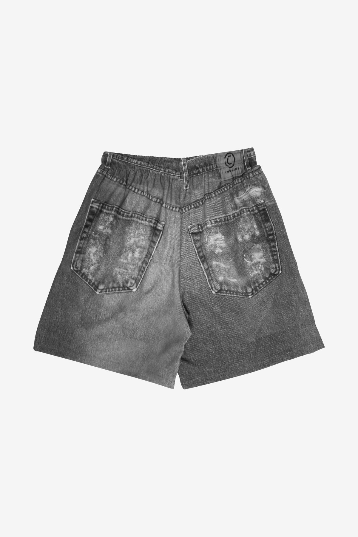 Dumb Printed Denim Short Black SHORTS THE CELECT MENS