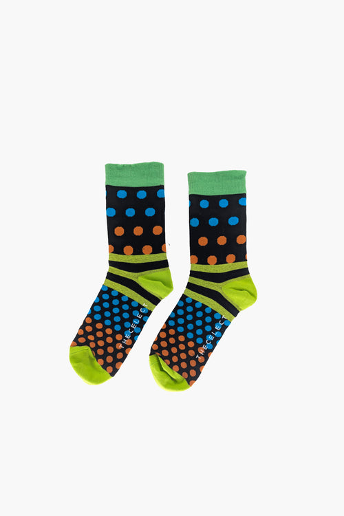 Polka Dot Stripe Lime Green ACCESSORIES | SOCK THE CELECT