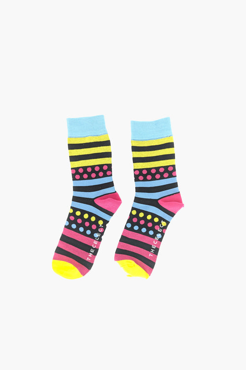 Polka Dot Stripe Hot Pink ACCESSORIES | SOCK THE CELECT