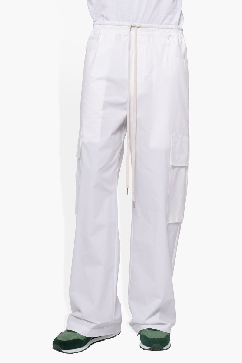 Wide Leg Cargo White PANTS | ELASTIC THE CELECT   