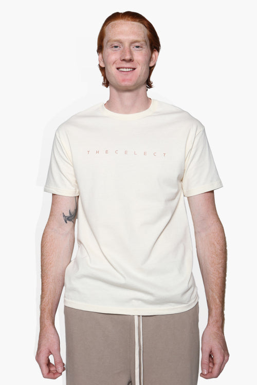 Spaced Logo T Cream KNITS | GRAPHIC THE CELECT MENS