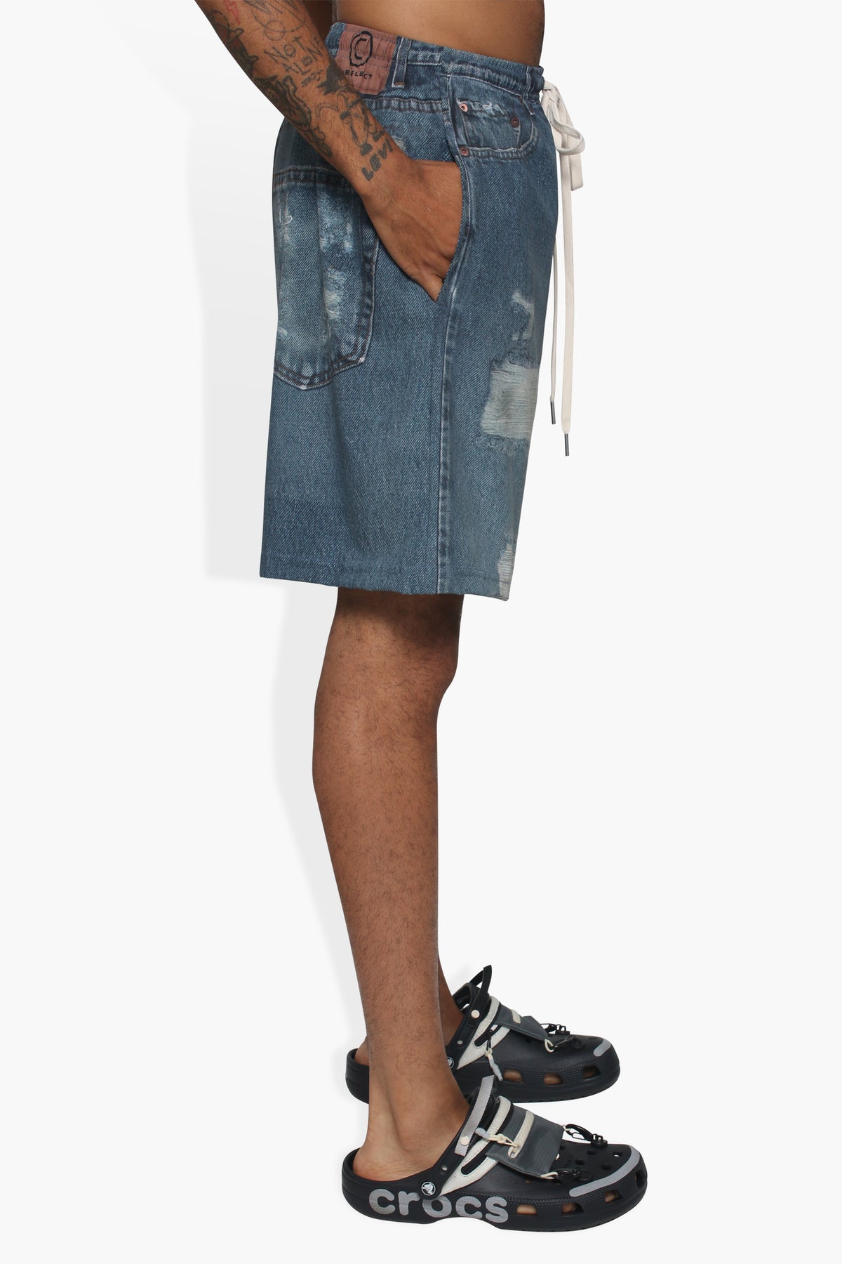 Dumb Printed Denim Short SHORTS THE CELECT MENS