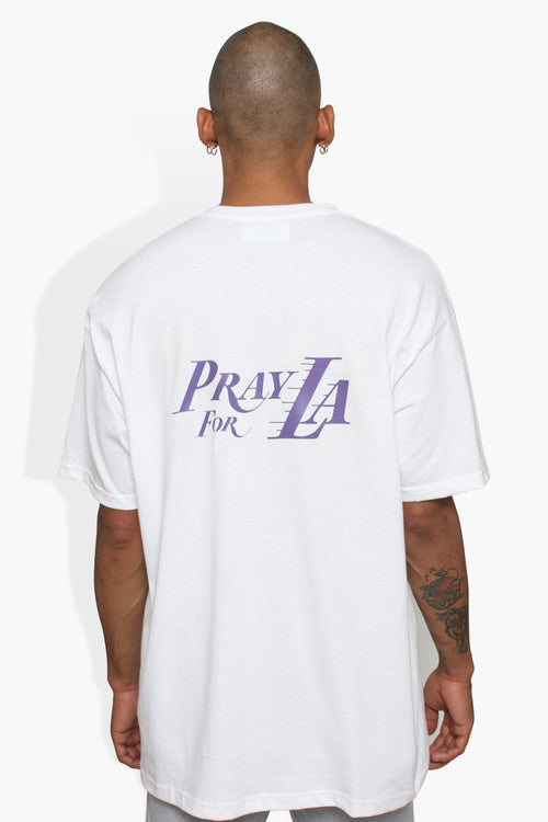 Lakers Pray For LA White KNITS | GRAPHIC THE CELECT MENS   