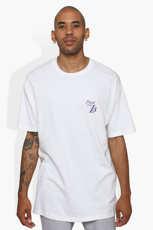 Lakers Pray For LA White KNITS | GRAPHIC THE CELECT MENS   