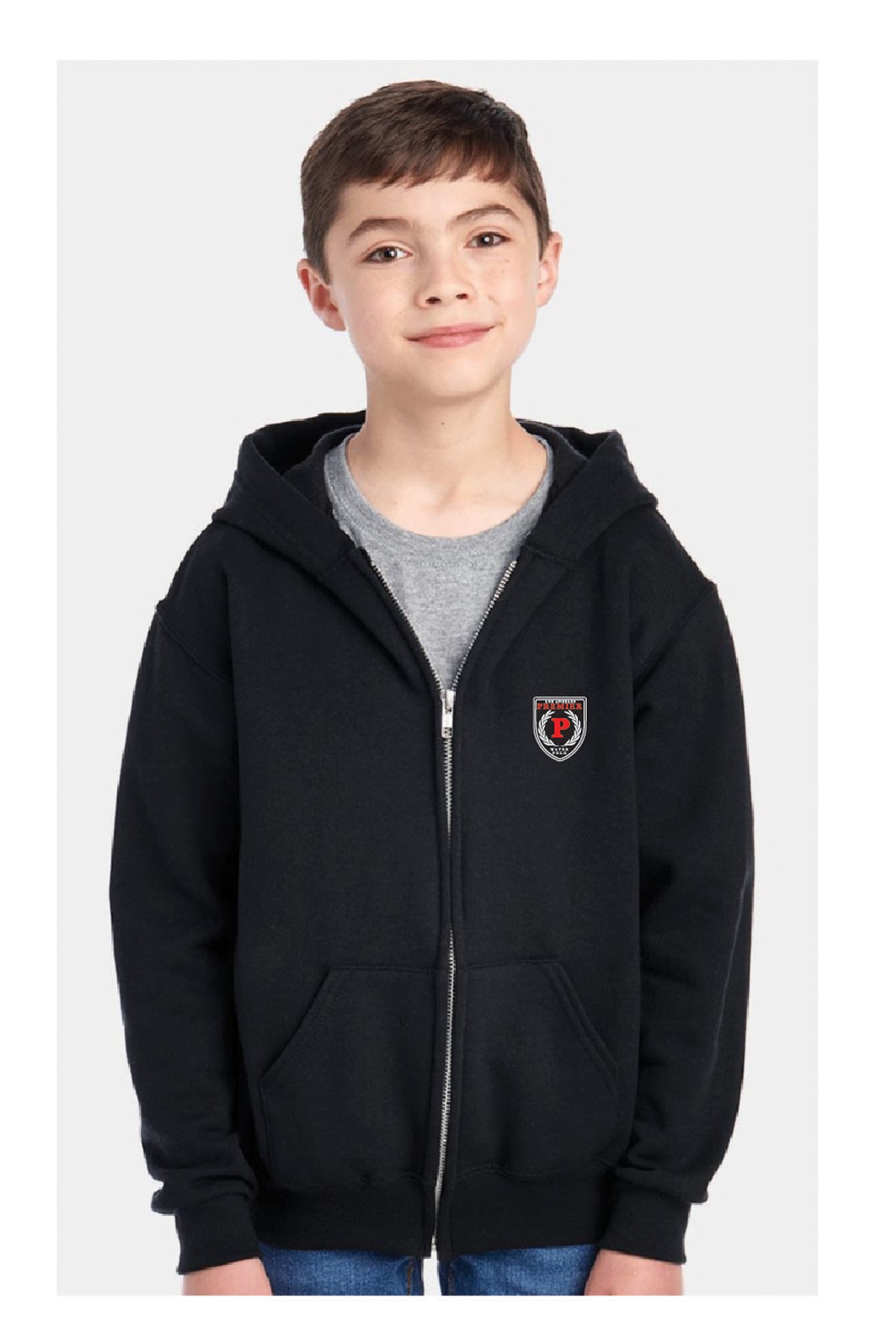 LA PREMIER Youth Midweight Full-Zip Hooded Sweatshirt PREMIER THE CELECT