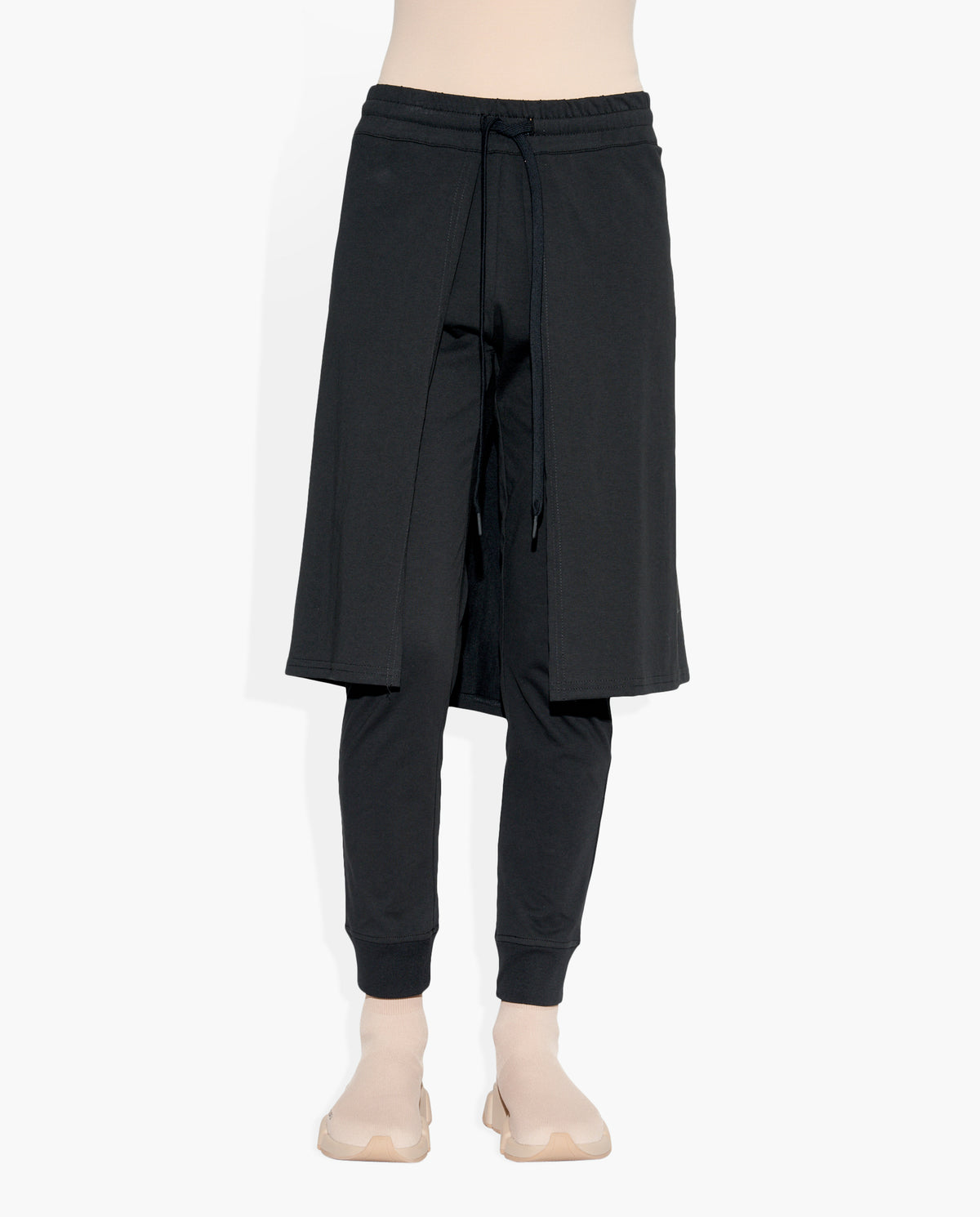 2D Skirt Pant Black PANTS | KNIT JOGGER THE CELECT WOMAN
