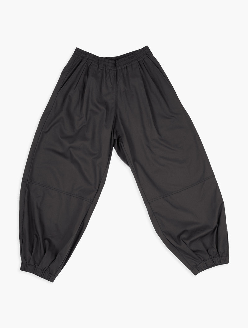 Elastic waist retro dark placket pleated balloon pants black spring, summer  and autumn - Shop WHEATWHEAT Women's Pants - Pinkoi