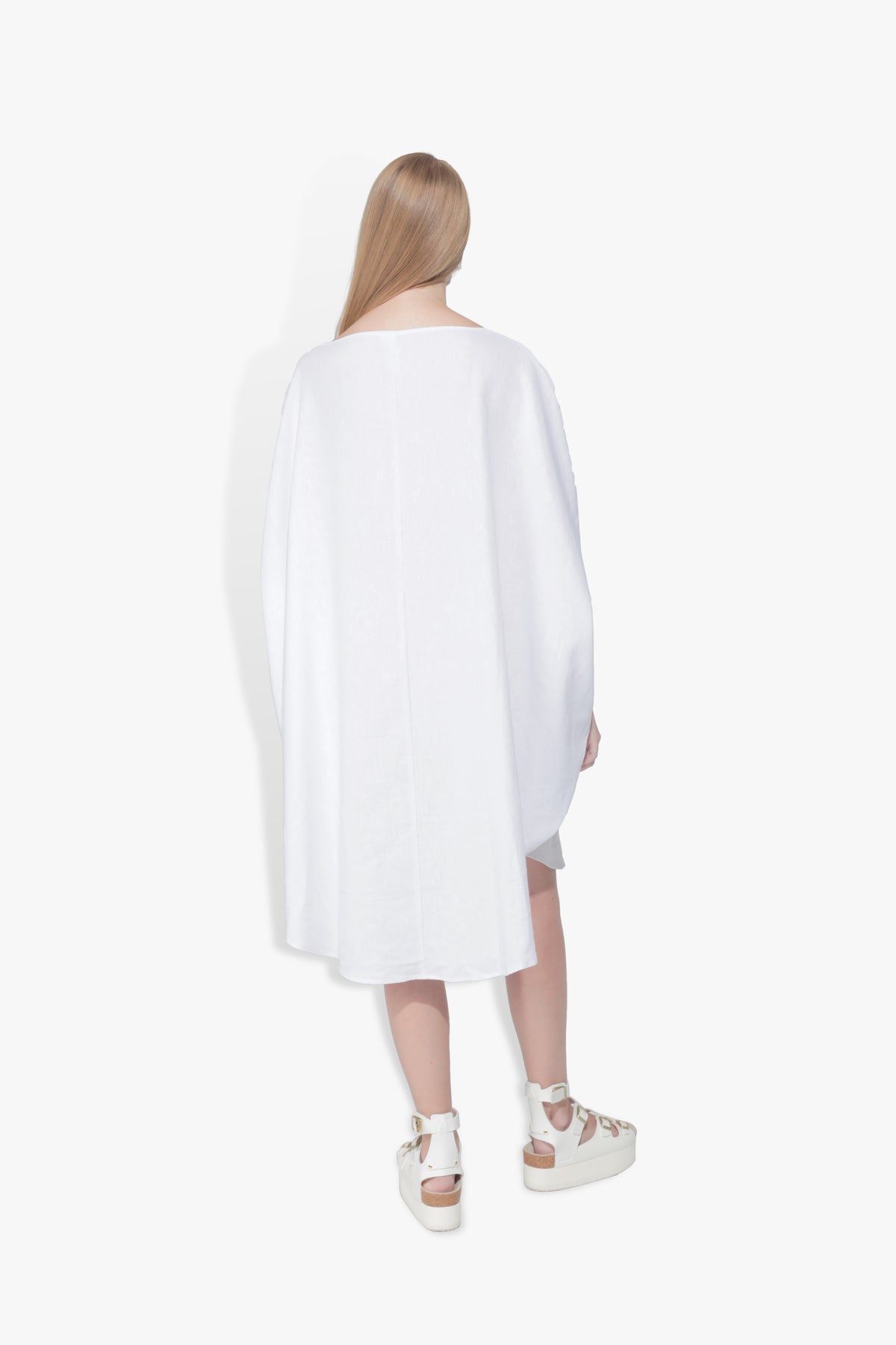 Circle Dress White Linen DRESSES THE CELECT WOMAN