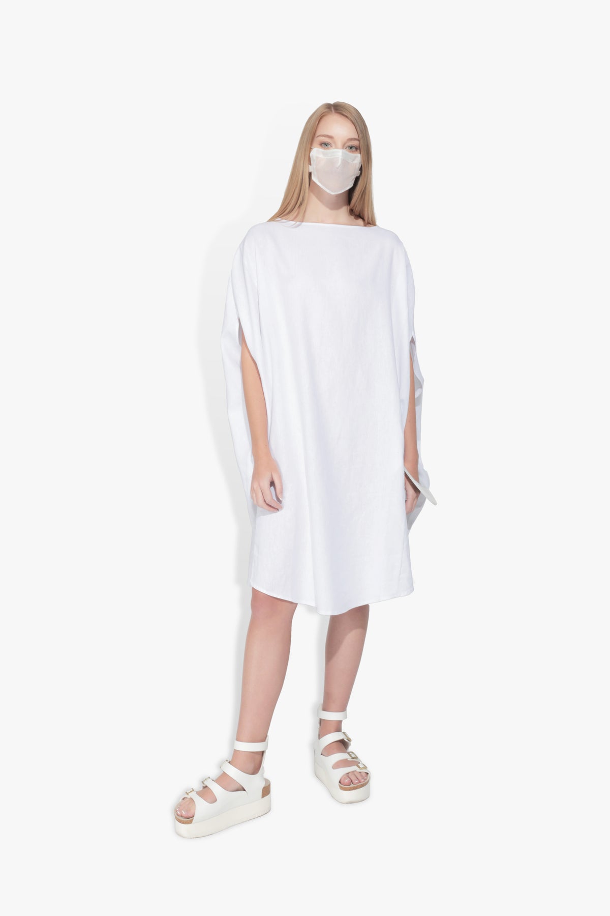 Circle Dress White Linen DRESSES THE CELECT WOMAN