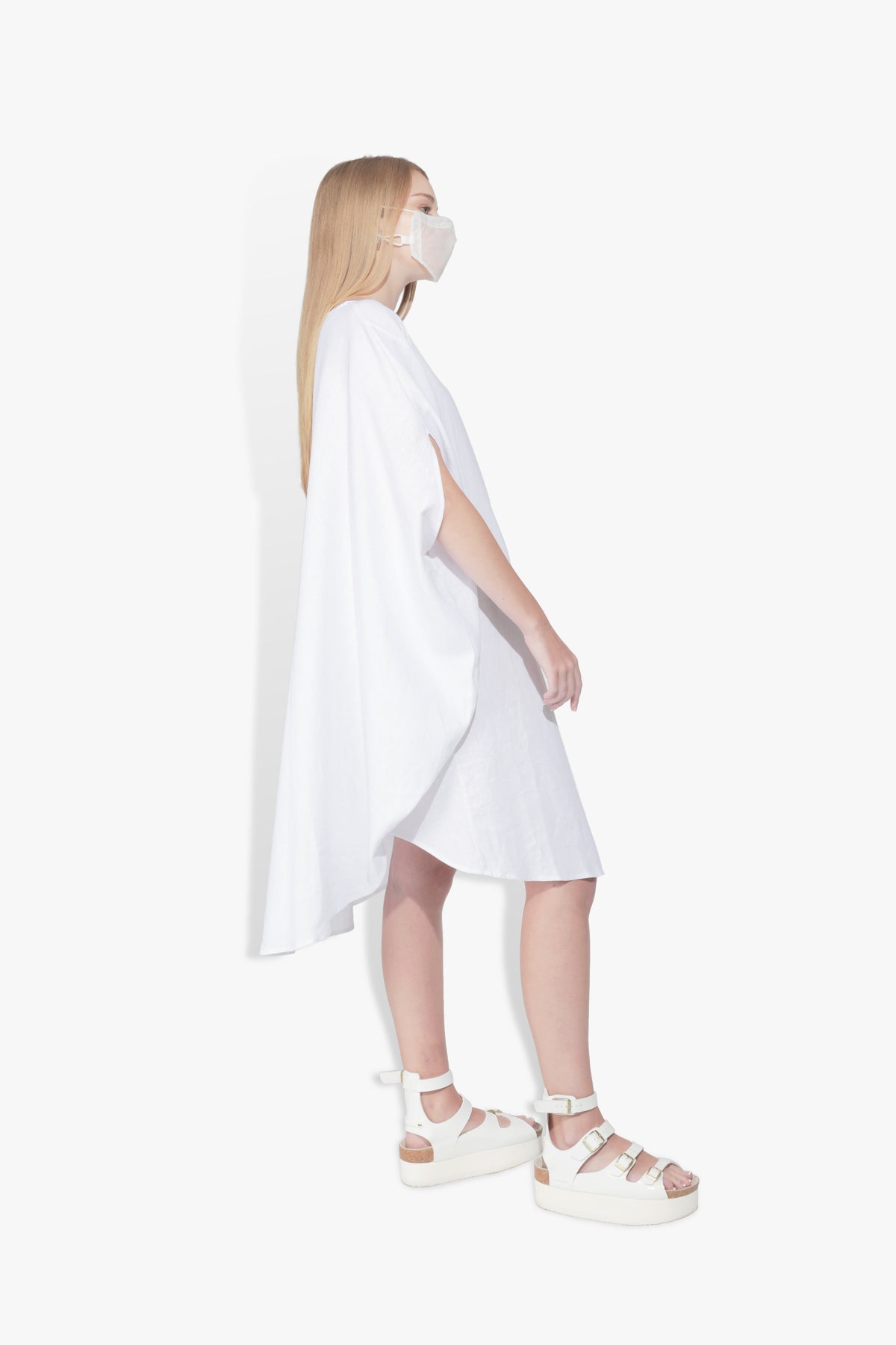 Circle Dress White Linen DRESSES THE CELECT WOMAN