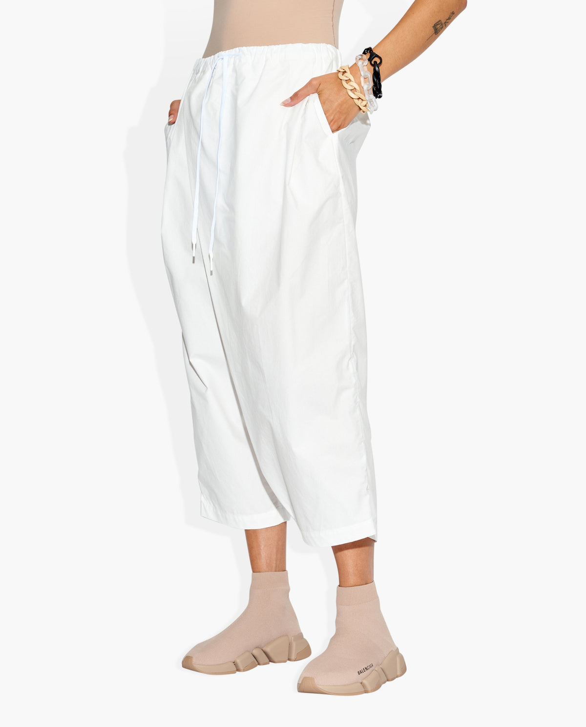 Crossover Pant White PANTS | ELASTIC THE CELECT WOMAN