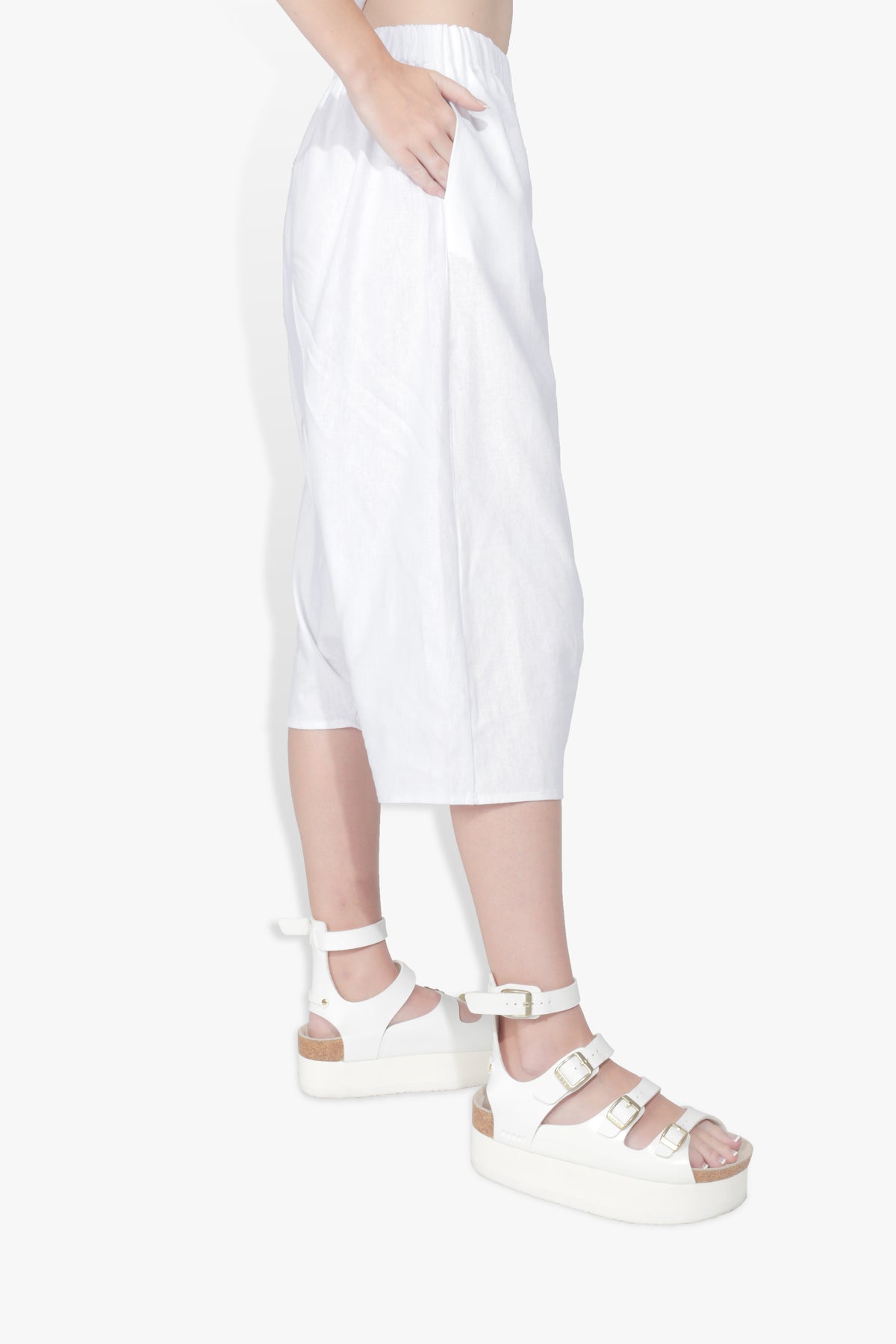 Drop Pant White PANTS | ELASTIC THE CELECT WOMAN