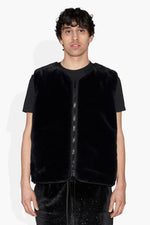 FUZZY VEST BLACK OUTERWEAR | VEST THE CELECT MENS   