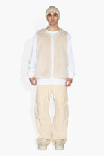 FUZZY VEST CREAM OUTERWEAR | VEST THE CELECT MENS   