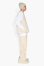 FUZZY VEST CREAM OUTERWEAR | VEST THE CELECT MENS   