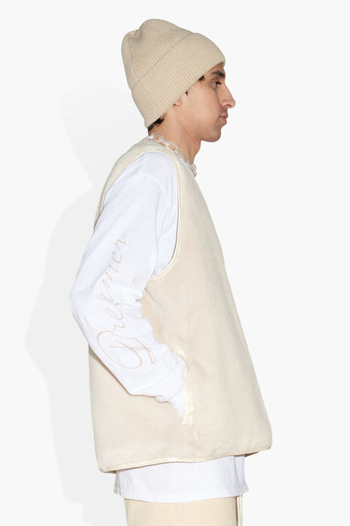 FUZZY VEST CREAM OUTERWEAR | VEST THE CELECT MENS   