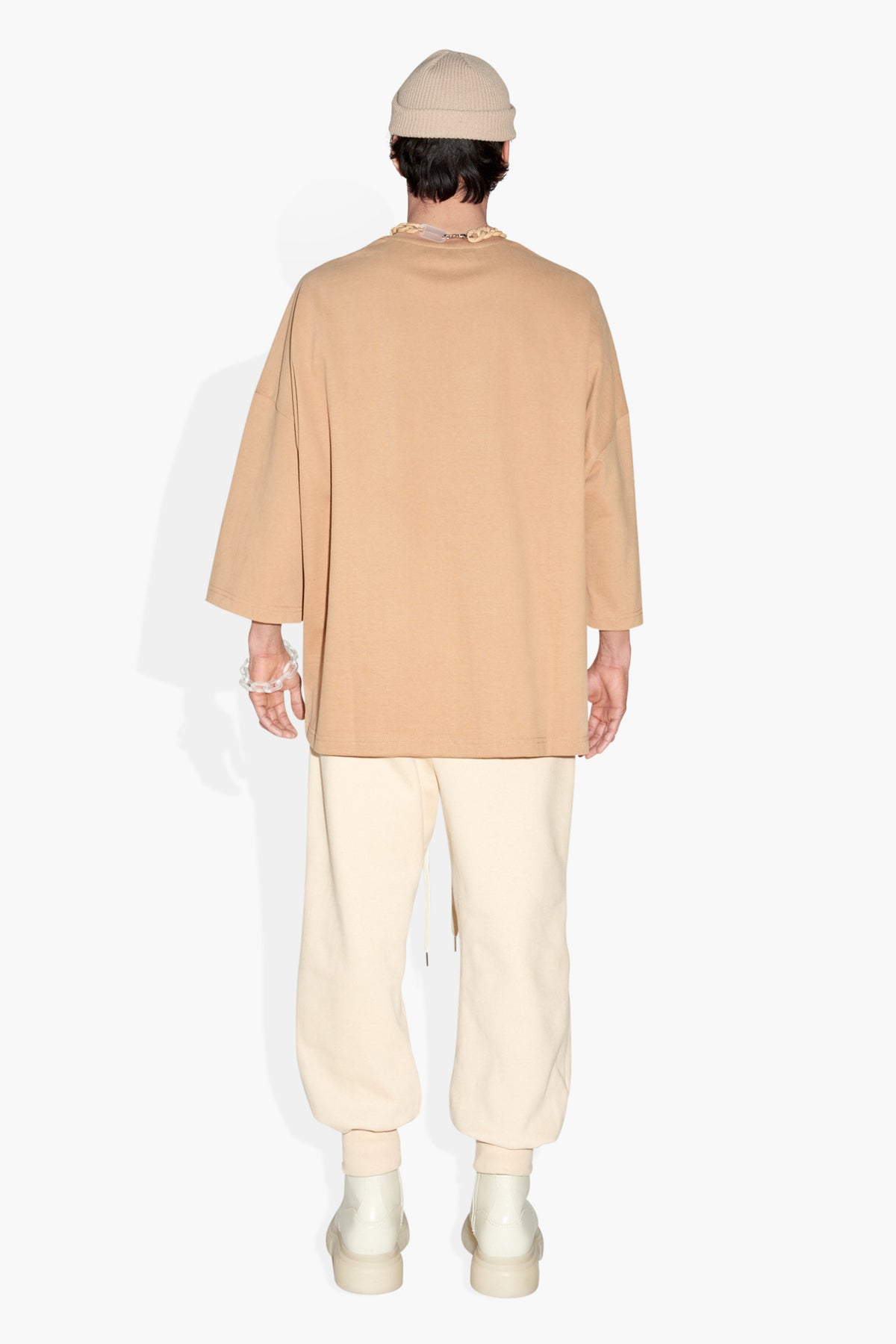 HUGE T BEIGE KNITS | SHORT SLEEVE THE CELECT   