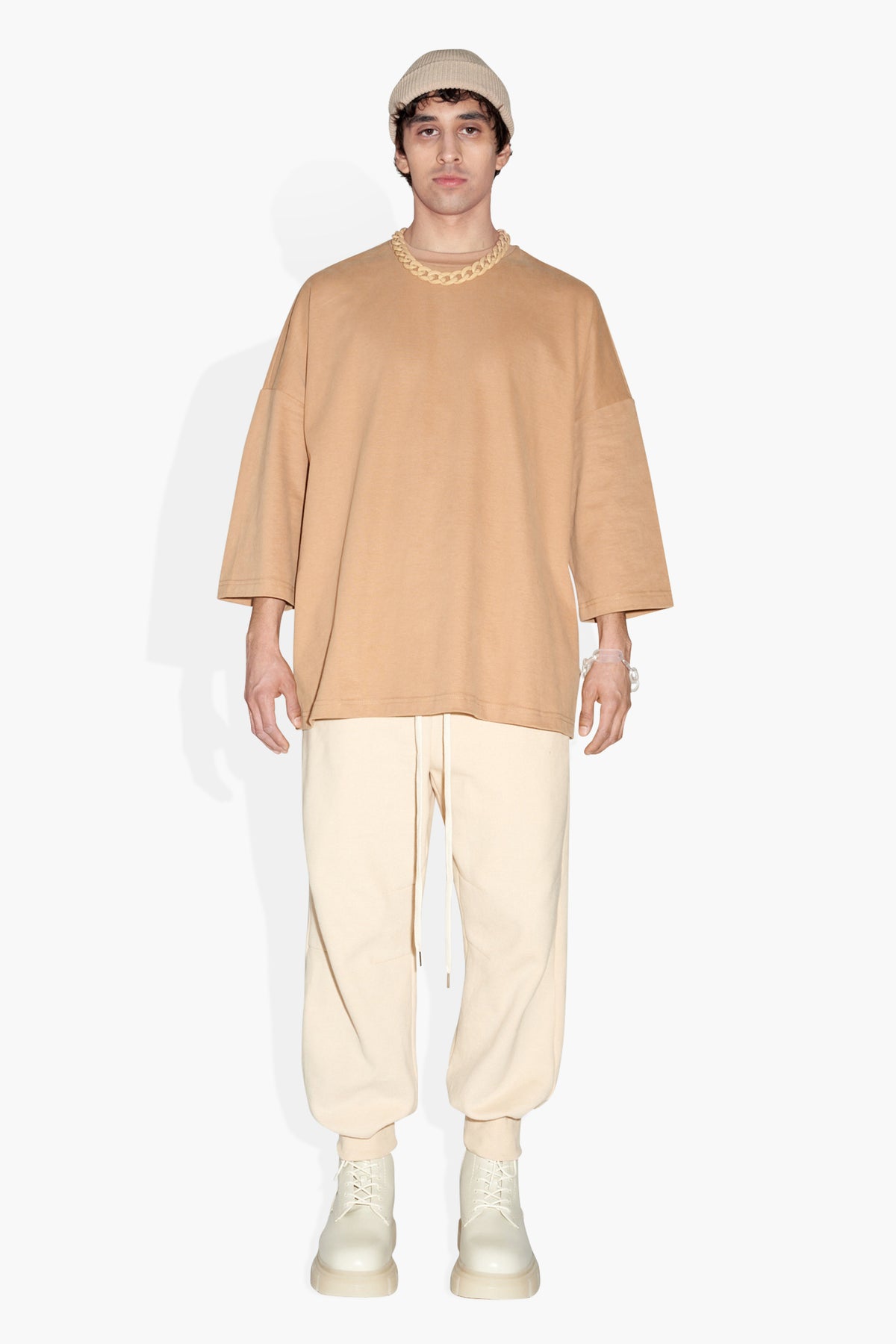 HUGE T BEIGE KNITS | SHORT SLEEVE THE CELECT   
