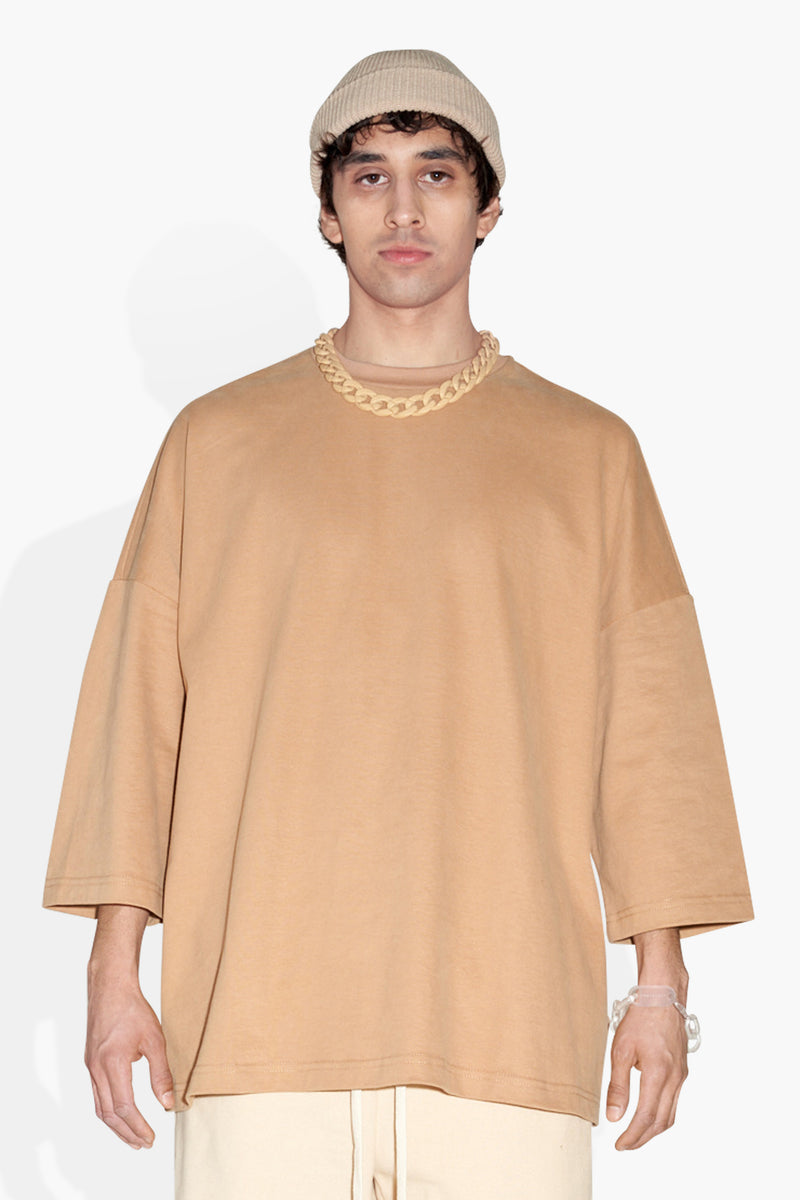 HUGE T BEIGE KNITS | SHORT SLEEVE THE CELECT   