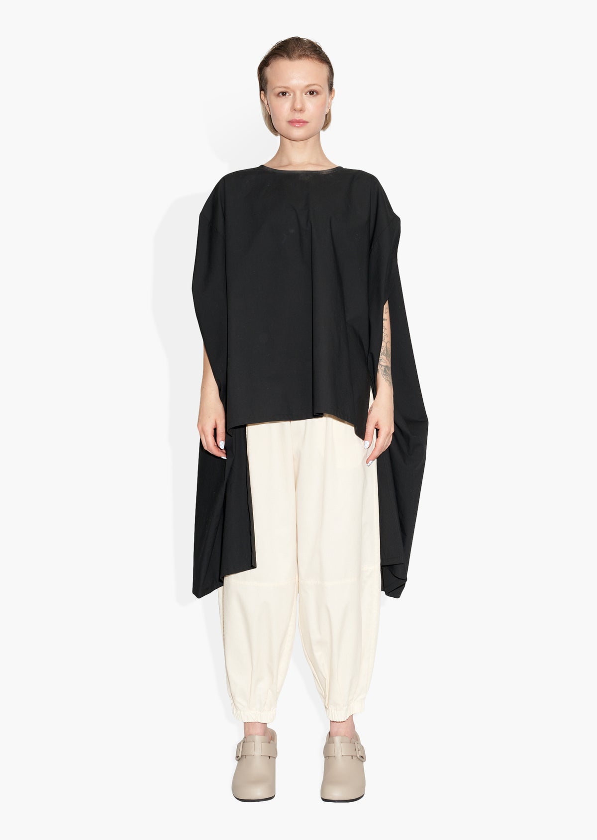 Rectangle Top Black BLOUSES | SHORT SLEEVE THE CELECT WOMAN