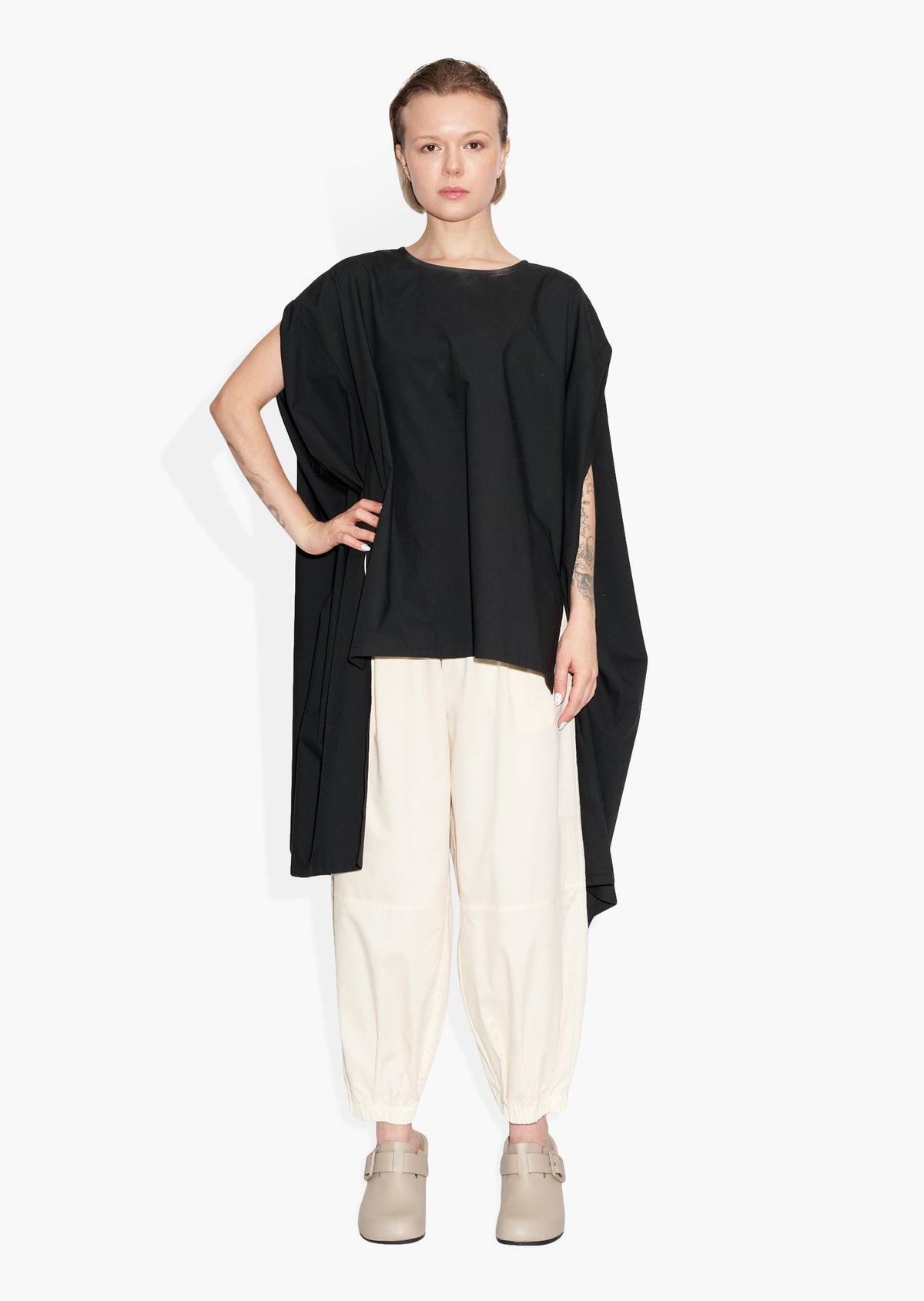 Rectangle Top Black BLOUSES | SHORT SLEEVE THE CELECT WOMAN