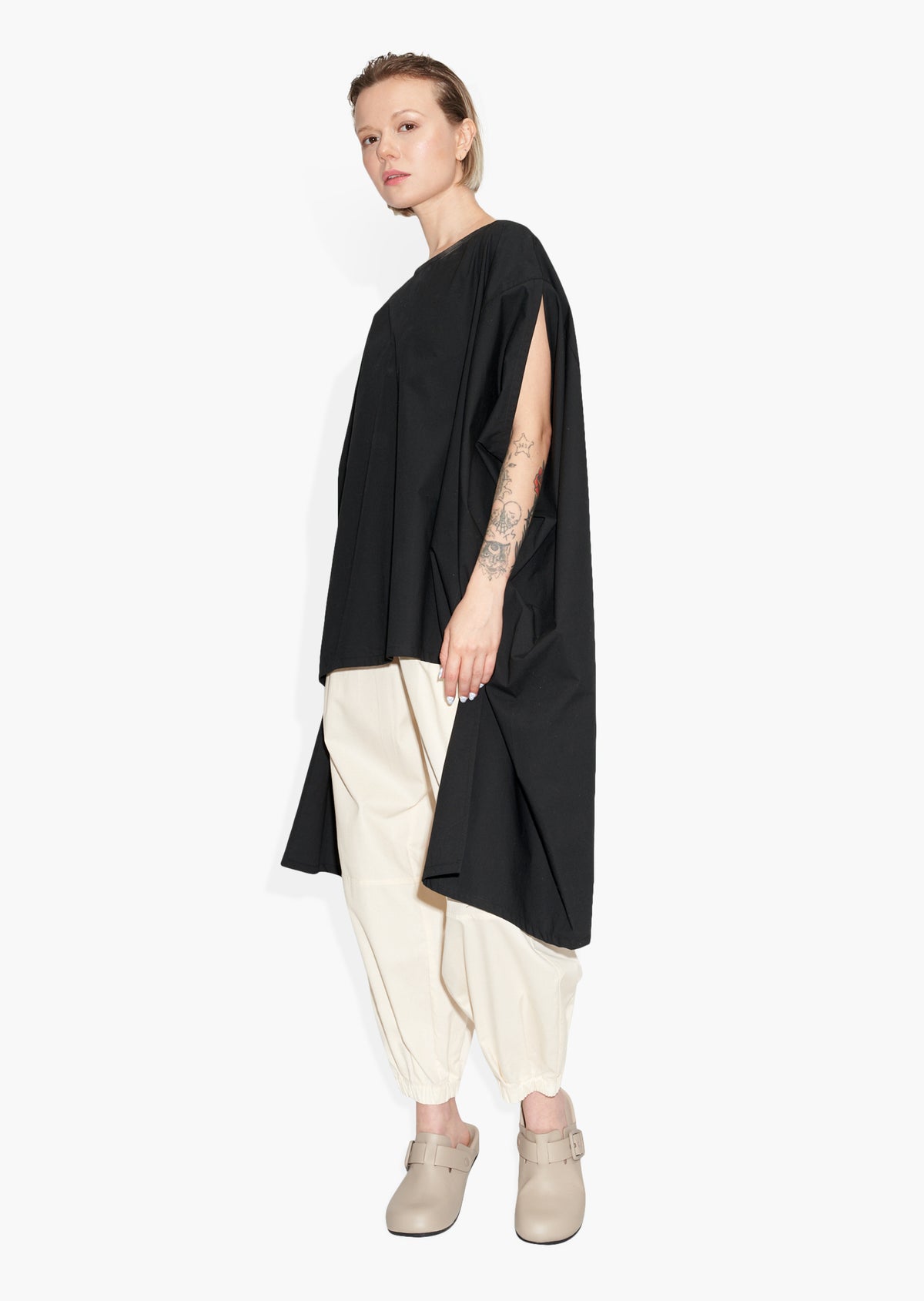 Rectangle Top Black BLOUSES | SHORT SLEEVE THE CELECT WOMAN