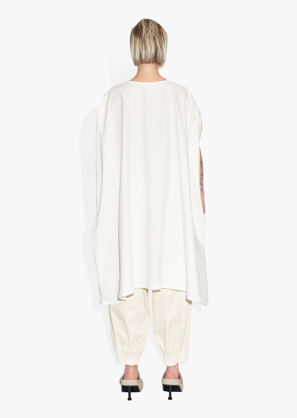 Rectangle Top Poplin White BLOUSES | SHORT SLEEVE THE CELECT WOMAN   
