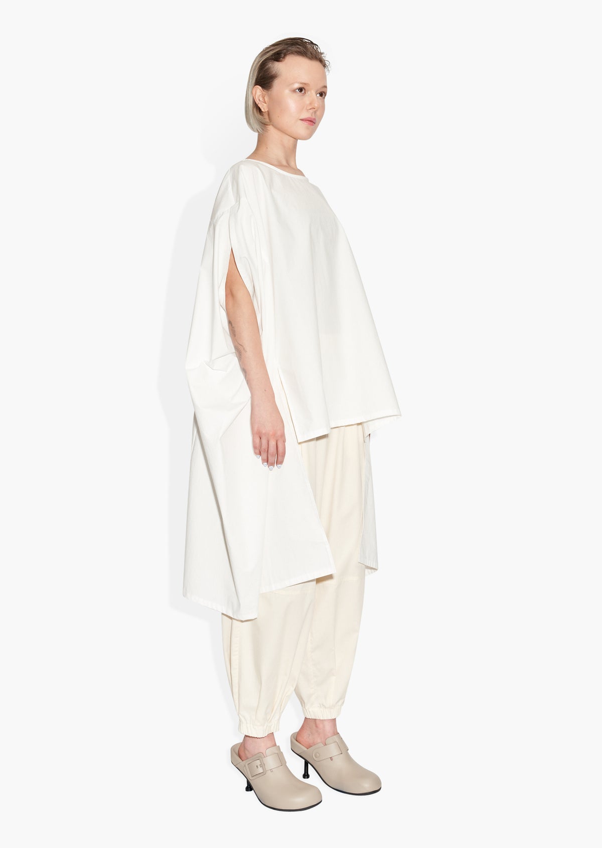 Rectangle Top Poplin White BLOUSES | SHORT SLEEVE THE CELECT WOMAN   