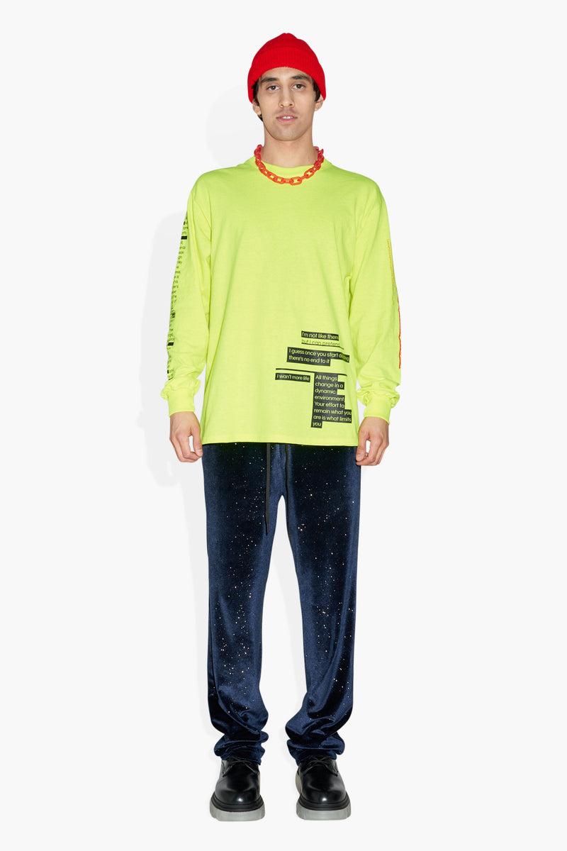 SAYINGS LS NEON YELLOW KNITS | GRAPHIC THE CELECT   