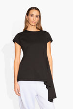 Side Step Tee Black KNITS | SHORT SLEEVE THE CELECT WOMAN   