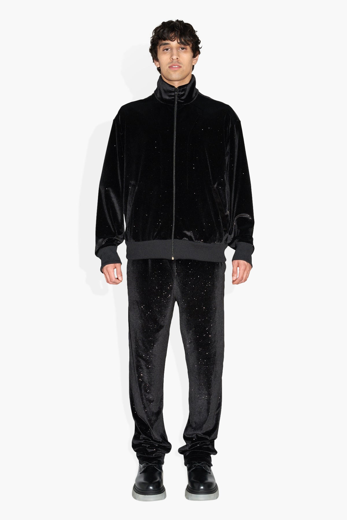 Sparkle Track Jacket Black OUTERWEAR | JACKET THE CELECT MENS   