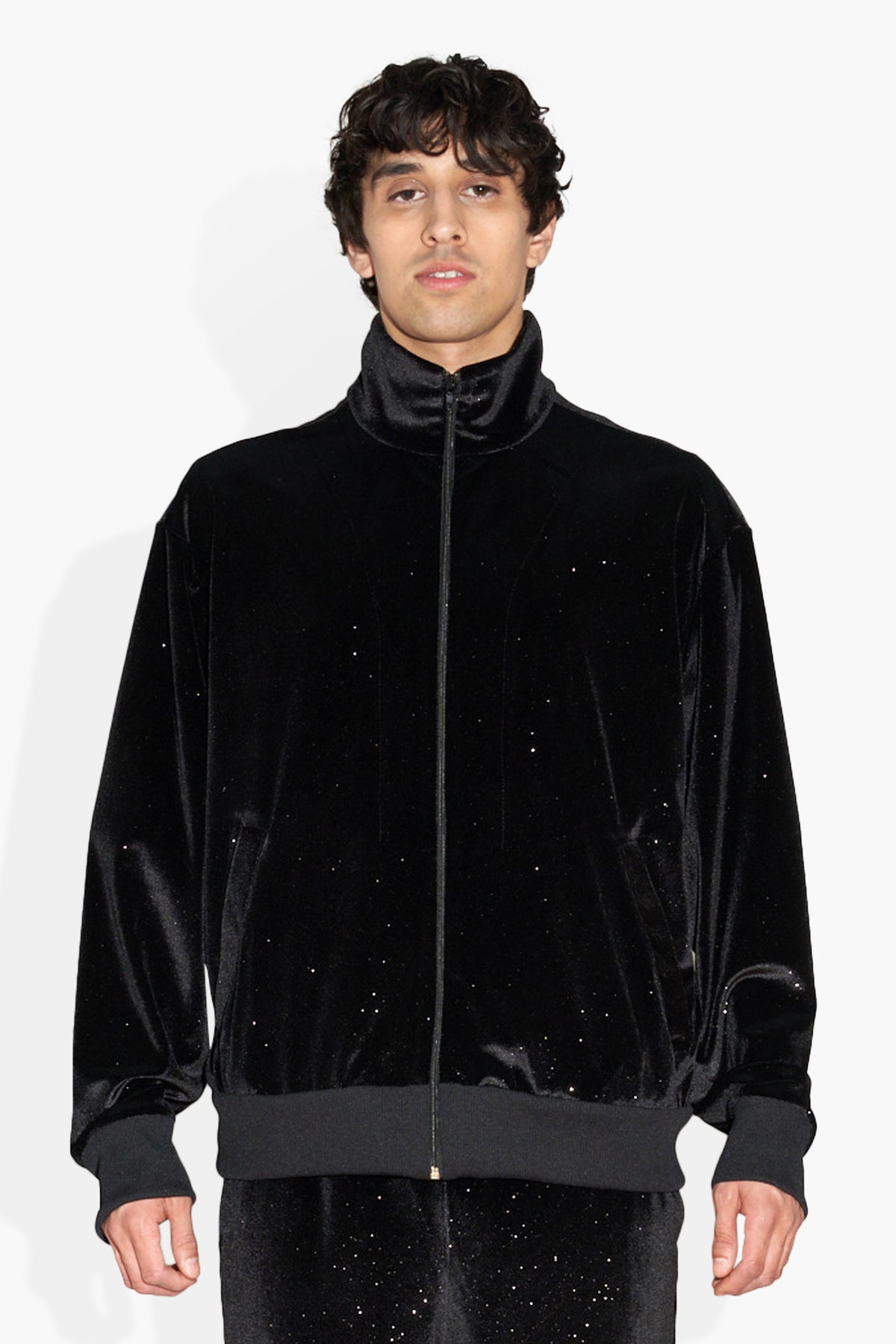 Sparkle Track Jacket Black OUTERWEAR | JACKET THE CELECT MENS   