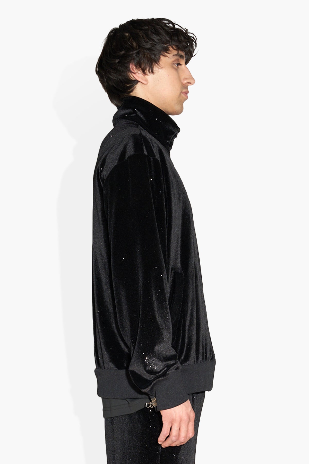 Sparkle Track Jacket Black OUTERWEAR | JACKET THE CELECT MENS   